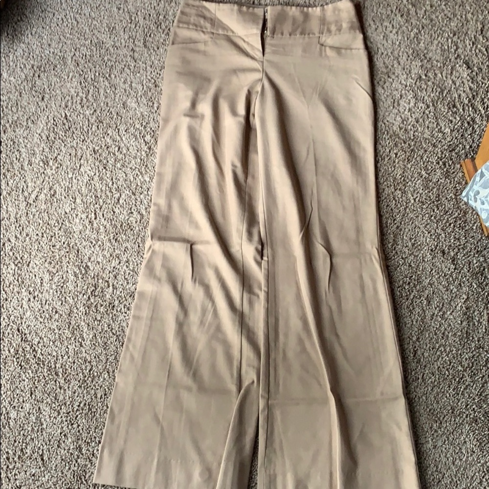 Tan High Waisted Wide Leg Limited Work Pant
